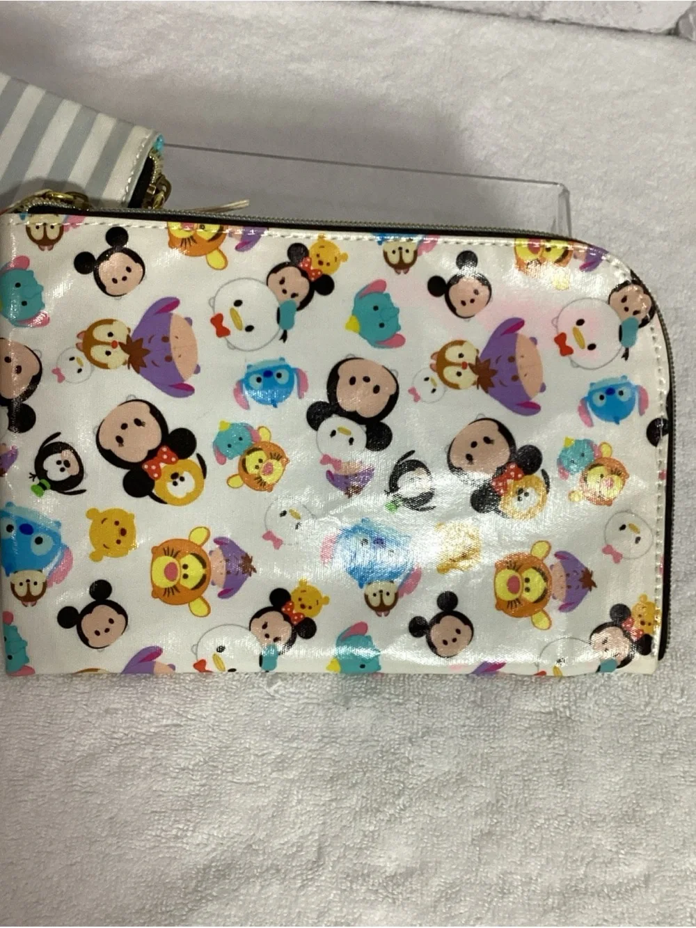 Disney Tsum Tsum Set of 2 Travel Zippered Cosmetic Bag Pouches NEW